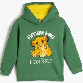 Resim Erkek Bebek Aslan Kral Sweatshirt Kapüşonlu Lisanslı Şardonlu 