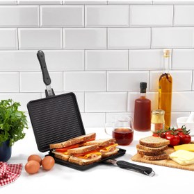 Resim Schafer Tastemake Döküm Ocak Üstü Tost Izgara 20x26 Cm 2 Parça 