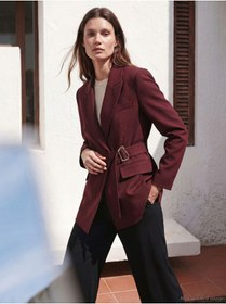 Resim LC Waikiki GÜLİS GİYİM'DEN Bordo Kruvaze Yaka Kadın Blazer Ceket 