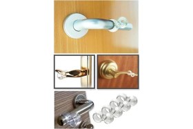 Resim Şeffaf Plastik Kapı Kolu Stoperi Kapı Kolu Tamponu 12 Adet 