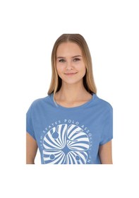 Resim U.S. Polo Assn. Kadın Baskılı T-shirt Mavi 