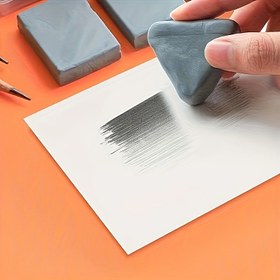 Resim 1 adet Çok Yönlü Sanat Silgisi Çizim ve Karıştırma için - Sentetik Kauçuk, Gri - Kömür & Kalem Yaratımları için İdeal 