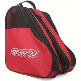 Resim Fochsia Büyük Kapasiteli Dayanıklı Polyester Tekerlekli Paten Çantası Omuz Askılı Kırmızı Unisex Kırmızı 