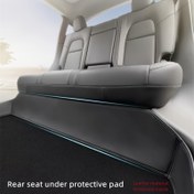 Resim Model Y İçin Uygun [2019-2023] / Model 3 İçin [2019-2024] Arka Koltuk Minderi Koruması ve Tekme Önleyici Ped, PU Deri İç Aksesuarlar 