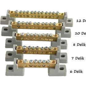 Resim Meepo Faz Nötr Barası 8 Delik 63 Amper ( 6 x 8 mm) 5 Adet 