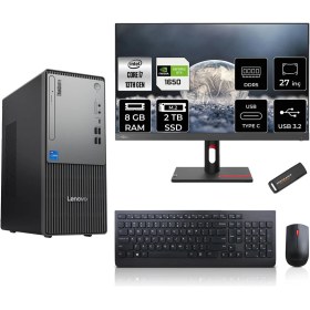 Resim Lenovo Thinkcentre Neo 50T Gen 5 Intel Core I7 13700 8gb 2tb SSD GTX1650/4GB 27" Fhd Monitör Fdos Masaüstü Bilgisayar & Per4 USB Bellek 12UB000LTRMNT2304 