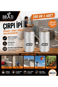 Resim BRATİ HAND TOOLS Çırpı İpi Duvarcı Sıvacı İnşaat Naylon Duvar İpi Uçurtma İpi 200 Gr 2 Adet 