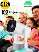 Resim DigiMonster K2 Projeksiyon Dahili 9750mAH Pil 4K Hd Bluetooth Android 11 Sinema Açık Projeksiyon 