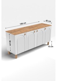 Resim Bohem Konsol Mdf Kapak Ceviz - Beyaz 