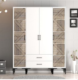 Resim Variant Kumsal 4 Kapılı Ptp Gardrop - Beyaz / Beyaz 