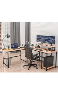 Resim yasmak Ebru Açık Ceviz L Tipi Çalışma Oyun Masası 250e 