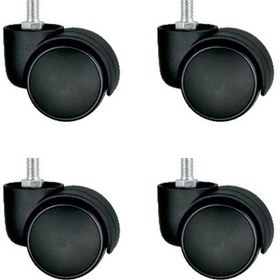 Resim Bürosit Plastik Vidalı Teker - 50mm Hks152 - 4 Adet Çok Renkli 