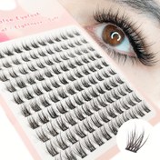 Resim 120 adet CC Eğri Tüy Fan Üçlü Sahte Kirpik Süper İnce Saplar Çift Uçlu DIY Üçlü Kirpikler Süper Yumuşak ve Yeniden Kullanılabilir 