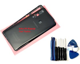Resim Samsung Galaxy A9 A920 2018 KASA Arka Pil Batarya Kapağı (TAMİR SETİ) SİYAH 