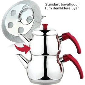 Resim ( 5 Adet ) Çaydanlık Içi Çay Süzgeci Demlik Süzgeç Sök Tak ( Her Çaydanlığa Uygundur ) 