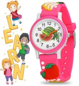 Resim Ct Analog Silikon Kordon Pembe Küçük Kız Çocuk Kol Saati ( 04 - 09 Yaş ) 