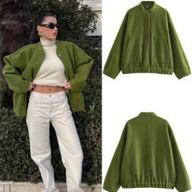 Resim Kadınlar İçin Bol Kesim Ceket - Ayakta Duran Yaka, Yeşil Dış Giyim Kışlık Mont, Makinede Yıkanabilir Günlük ve Resmi Kıyafetler için Sonbahar Ceketi, Soğuk Hava Giysisi, Sokak Modası, Kaliteli Dikiş, Sıcak Astarlı, Ofis Kıyafetleri, Gündelik Kullanım 