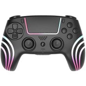 Resim Kablosuz Bluetooth Oyun Konsolu / Pc Çift Titreşimli Turbo Key Hall Joysticks Gamepad Rgb Işıklı Siyah Newway 