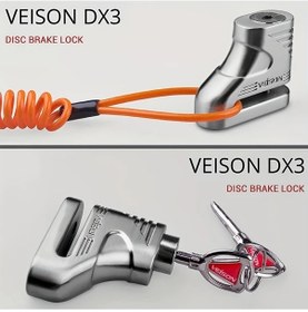 Resim Xuweiwei 1 Adet Veısons Altın Alüminyum Alaşım Tek Tuşlu Motosiklet Bisiklet Hırsızlık Fren Kilidi Anahtarlı Güvenli Halat Kilitleme 