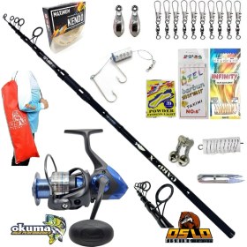Resim Okuma Safina Sw-X SNW-6000A Oslo Carp-X 360CM 3,5lbs Profesyonel Surf Kıyı Olta Takımı Seti 