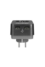 Resim Schneider Apc By Tekli Akım Korumalı Priz 2 Usb Hızlı Şarj Çıkışlı Siyah Pm1wu2b-gr 