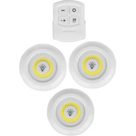 Resim Calperia Kablosuz Uzaktan Kumandalı 3lü LED Lamba Seti 