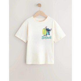 Resim Little Aden Erkek Çocuk Stitch Baskılı Oversize Pamuklu Yazlık Tişört 