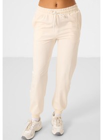 Resim Ekru O Yaka Basic Oversize Kadın Eşofman Tunik Takım - 95347 Ekru 