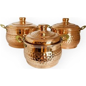 Resim Bakır Mini Güveç Tencere Seti 