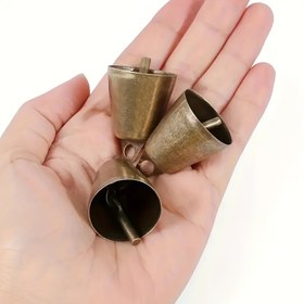 Resim 10/20 adet Rustik Bronz Çan, Vintage Metal Rüzgar Çanları Noel, Cadılar Bayramı, Yılbaşı ve Genel Tatil Dekorasyonları için, Yuvarlak Şekil, Kolay Asma Tasarımı 