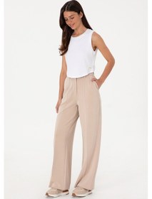 Resim U.S. Polo Assn. Kadın Camel Modal Karışımlı Loose Fit Örme Pantolon 50300762-VR015 