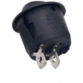 Resim Yuvarlak 2 Pin Anahtar Rocker Switch Mini Buton Kcd1 Siyah 