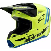 Resim Alpinestars Sm3 Youth Radium Off-road Çocuk Genç Motosiklet Kaskı Sarı Siyah Mavi 