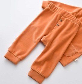Resim BabyCosy Kapüşonlu Kadife Pantolon Ve Uzun Kollu Gömlek Takım 001 