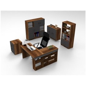 Resim Robinhome Robin Home Boston Ofis Takımı Ofis Büra Masa Takımı L Masa Barok- 