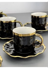 Resim Arow Porselen Kahve Takımı Siyah Tr-2944 