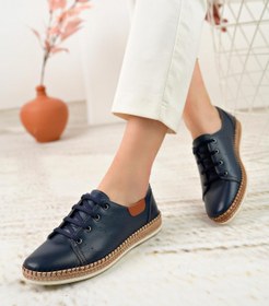 Resim Nesil Shoes Syg P38 Lacivert Hakiki Deri Kadın Ayakkabı 