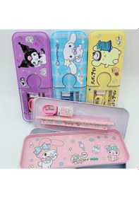 Resim Kawaii Sanrio My Melody Metal Kalem Kutusu Kırtasiye Seti Cinnamoroll Kuromi Kalemlik Hediye Seti Pembe 