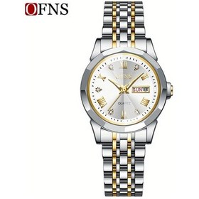 Resim Fochsia Ofns Kadın Retro Su Geçirmez 3atm Yuvarlak Kadran Kuvars Golden White 2n Kol Saati Diğer 