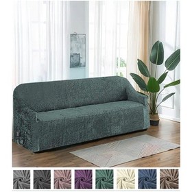 Resim StarMall Kadife Koltuk Örtüsü Esnek, Lastikli Yıkanabilir 3 Kişilik Bir AdetYeşil 