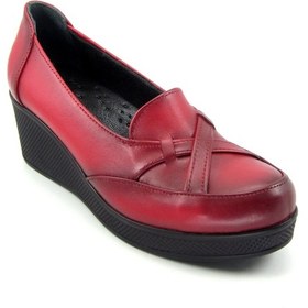 Resim Erkan Saçmacı Shay Kırmızı Hakiki Deri Dolgu Topuklu Günlük Ayakkabı 