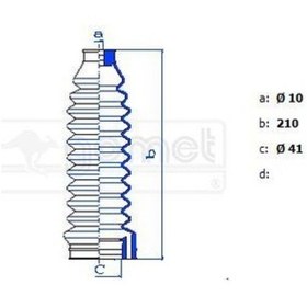 Resim GOMET 9060B Direksiyon Körüğü Caddy II 95Golf I-Iı-III-Iv 74-Passat 80-Polo 94-Ibiza 93- (2Körük-4Kelepçe) 