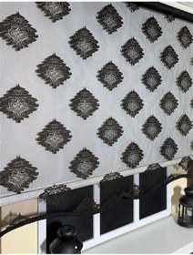 Resim Storburada Çift Mekanizmalı Siyah Tül Perde Ve Ekru Stor Perde Stb45239-v107 Siyah 