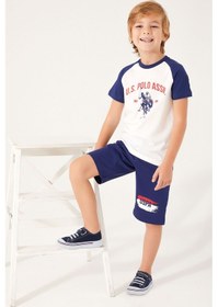 Resim U S Polo Assn Silky Natural Krem Erkek Çocuk Bermuda Takım 