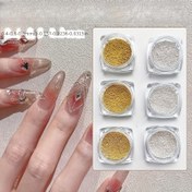 Resim Çok Amaçlı Mini Çelik Boncuk Tırnak Sanatı Aksesuarları, 0.4mm Küçük Yuvarlak Boncuklar, 0.6mm Metal Tırnak Dekorasyonları DIY için 