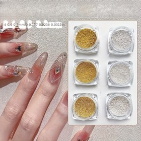 Resim Çok Amaçlı Mini Çelik Boncuk Tırnak Sanatı Aksesuarları, 0.4mm Küçük Yuvarlak Boncuklar, 0.6mm Metal Tırnak Dekorasyonları DIY için 