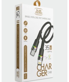 Resim Subzero Cl16 35w Pd Type-c Lightning Rgb Ledli Metal Hasır Şarj Kablosu Şarj Data Kablosu 