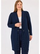 Resim Galaxi Kadın Büyük Beden Beli Büzgülü Bilek Boy Pantolon 4003 Lacivert 