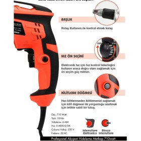 Resim 710W 90N.M Güçlü Alçıpan Vida Tabancası 