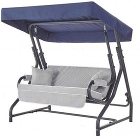 Resim Morus 2 Kişilik Bahçe Balkon Teras Salıncağı - Lacivert Çizgili Lacivert 